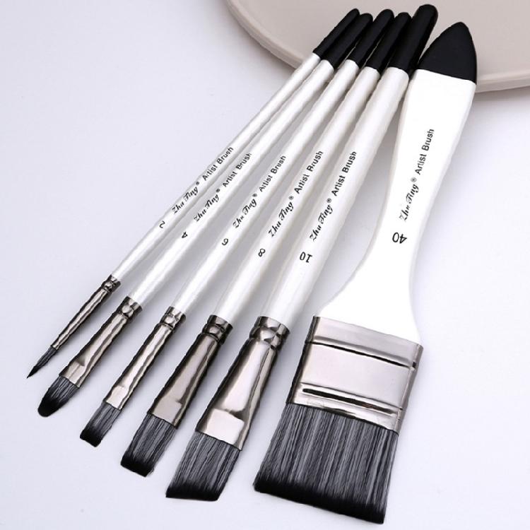 6 Pcs/Set Fine Tip Paint Brush Nylon Hair Painting Brush Artist Paint Brush Acrylic Paint Brush Drawing Supplies