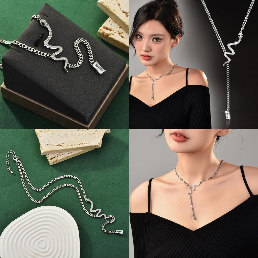 Snake Chic Bone Necklace For Women Modern Design With Mixed Accents Gemstone