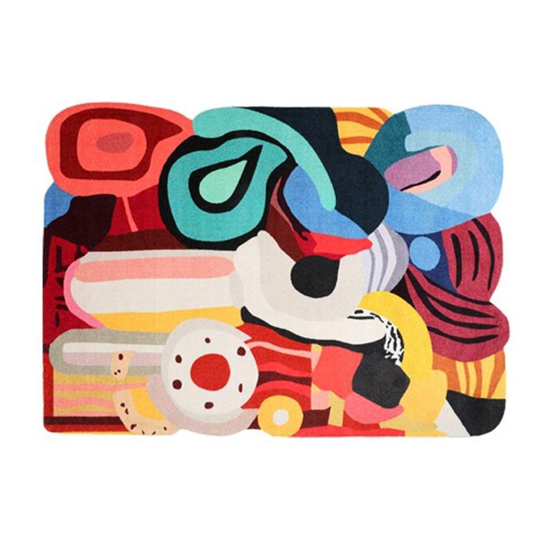 Living Room Carpet Colorful Abstract Art Style Bedroom Bedside Sofa Floor Mat Soft Velvet Rug Large Area Home Decoration Carpets