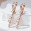 Innovative Design Shiny Natural Zircon Drop Earrings For Women Fashion  Rose Gold Color Romantic Daily Fine Jewelry