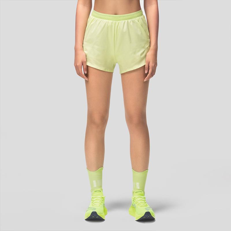 Saucony Solid Color Comfortable Breathable Lightweight Double Layer Three-Quarter Casual Shorts Women shorts SC1240004B-GE54