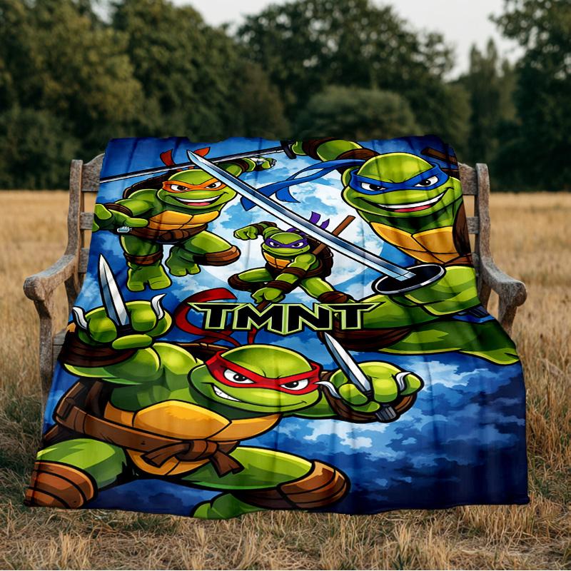 Ninja Turtles Adventure Blanket Flannel Throw for Sofa, Indoor, Camping, Living Room, Office, Chair, And Bed Soft Birthday Gift