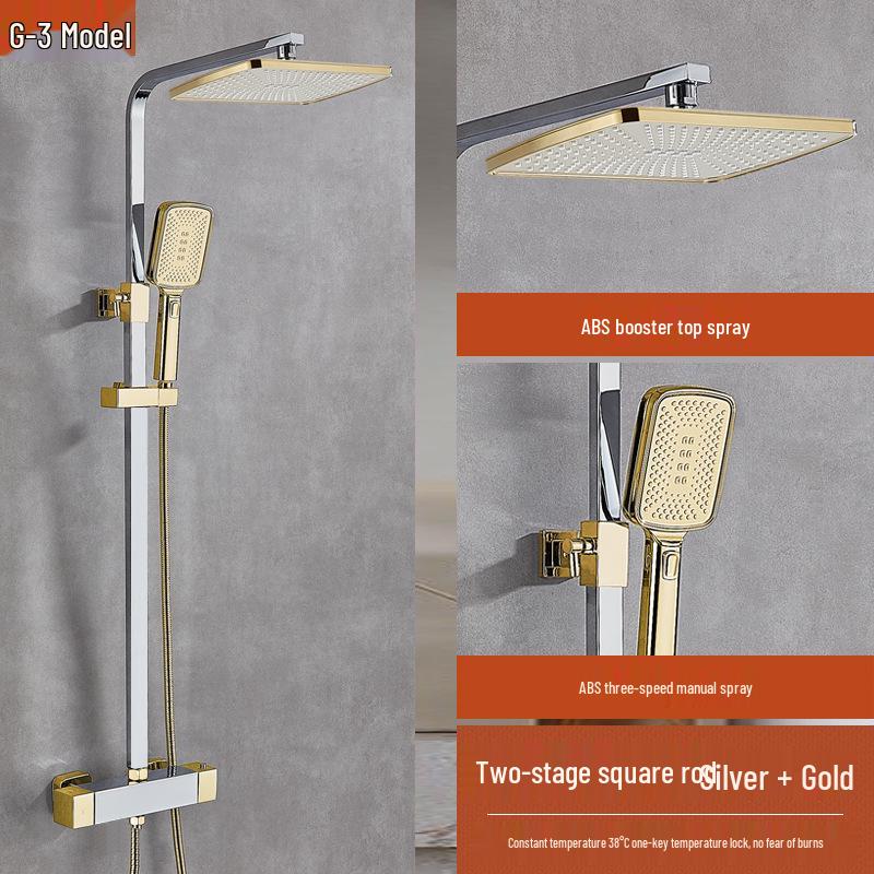 Thermostatic Shower Set with One-Touch Temp Lock & Boost Shower Head