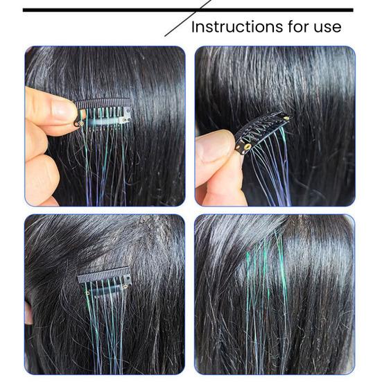 Women Clip-in Tinsel Hair Extension Heat Resistant Colorful Long Straight Fairy Glitter Hair Tinsel Women Girls Hair Accessories