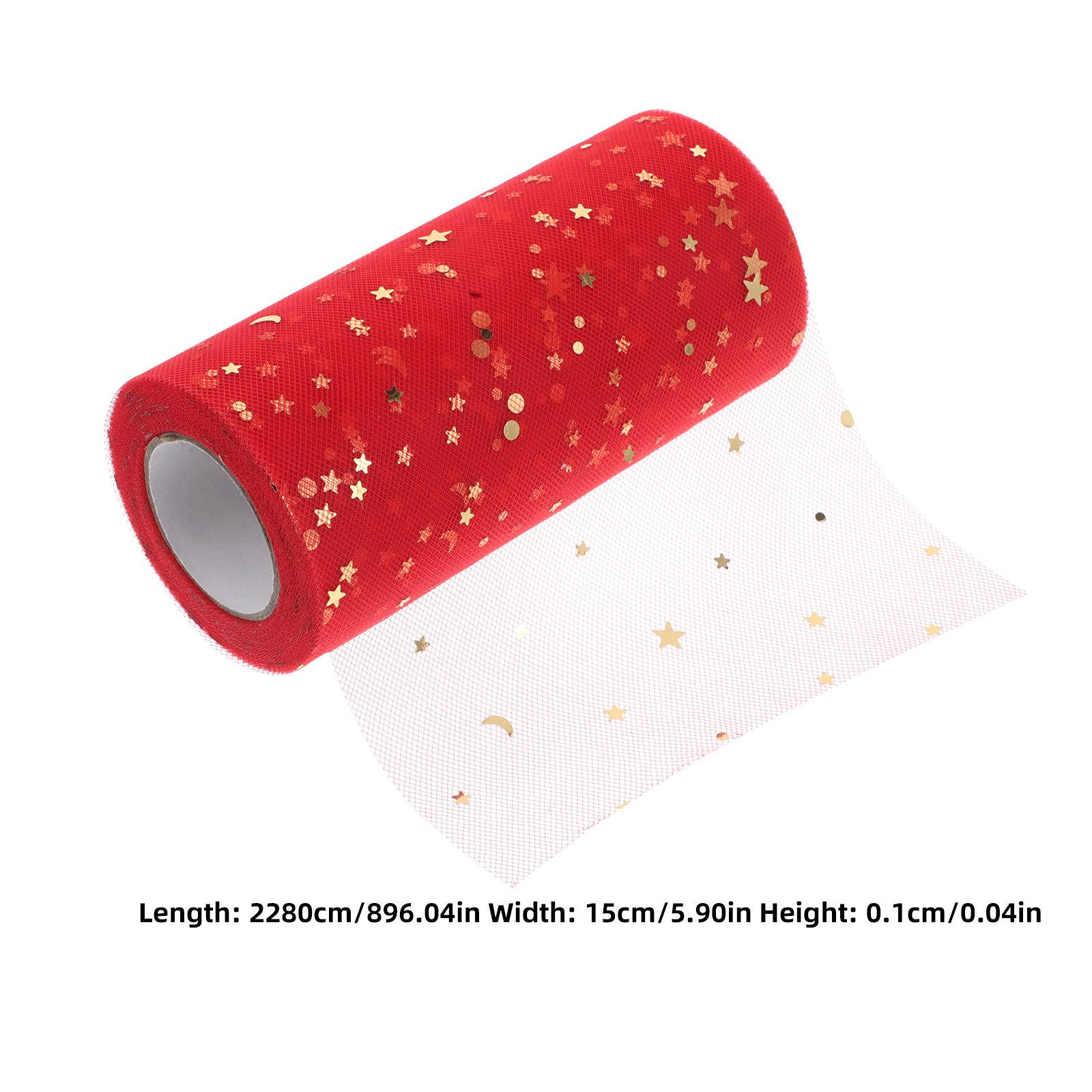 

2280x15cm Sequins Gauze Table Skirt Yellow Reusable Party Wedding Desk Decoration Elegant Shiny Craft Event Table Cover Supplies other красный