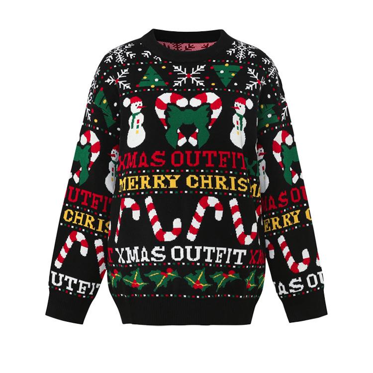 Women's Autumn Winter Christmas Party Jacquard Knit Sweater - European & American Style