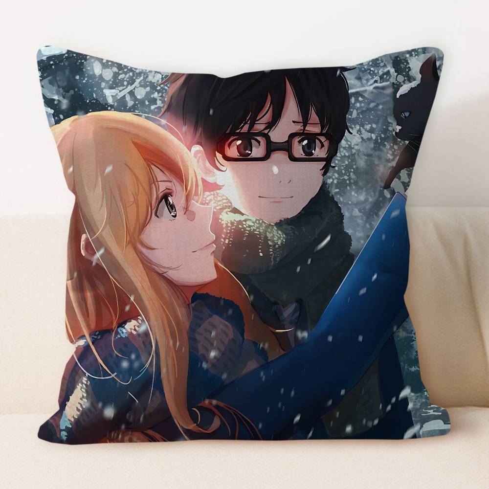 

Аниме Y-Твоя L-Ложь В A-Апреле Персонализированная Наволочка Детская Спальня Декор для Дикой Вечеринки Наволочка Подарок на День Рождения Ребенка, Детский Праздник 12x12Inch