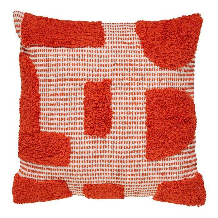 Coussin - Poppys - 50 X 50 Cm - Coton - Déhoussable - Orange