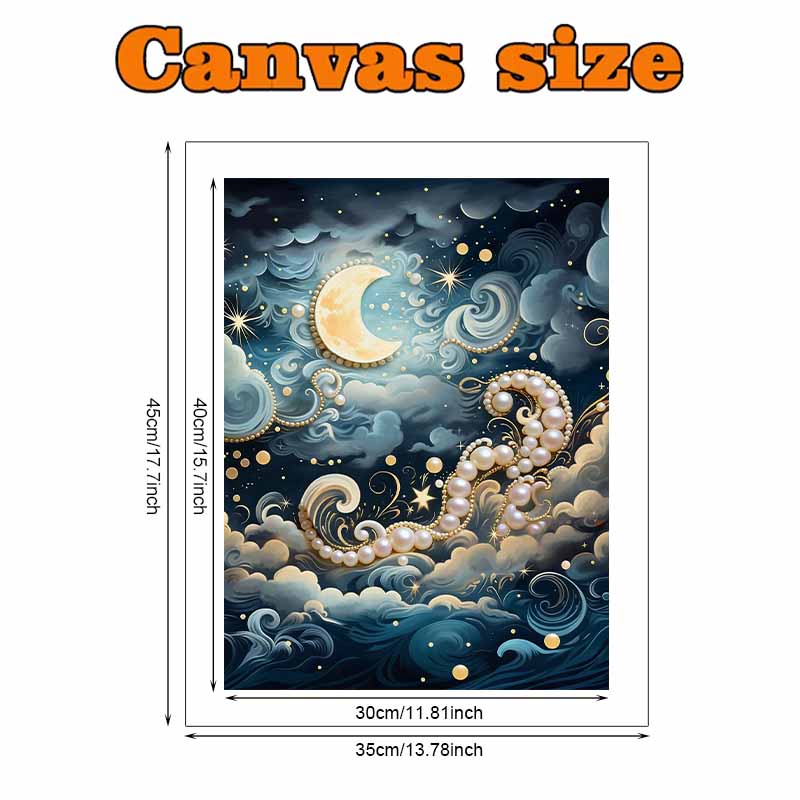 DIY Sea of Clouds Pearl Diamond Art Kits Without Frame 30x40cm Gem Art Diamond Painting Kits for Adults/Beginners Gift Idea Home Wall Decor