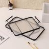 Rectangle Fruit Dessert Tray with Handles Leak-proof Clear Serving Platters  Cosmetics