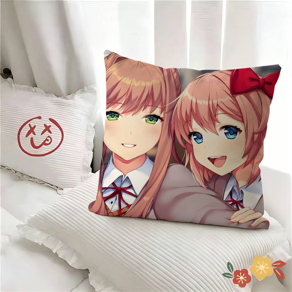 pc Game Doki DDoki Literature CClub Pillow Case Fashion Square Pillowcase Bedroom Sofa Room Ins Decoration Leisure
