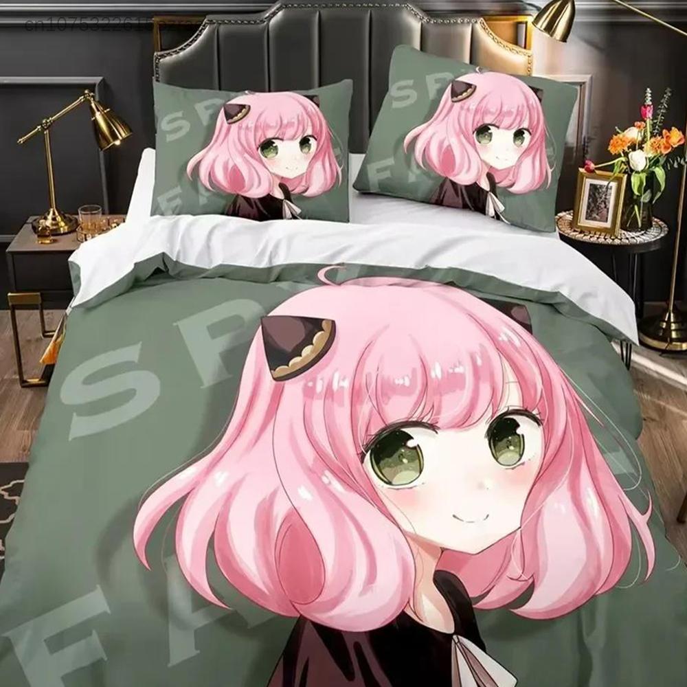 3D Print Anime SPY×FAMILY Anya Forger 3D Duvet Cover Bedding Set Comforter Linen Pillowcases Home Decor Single Double King Queen