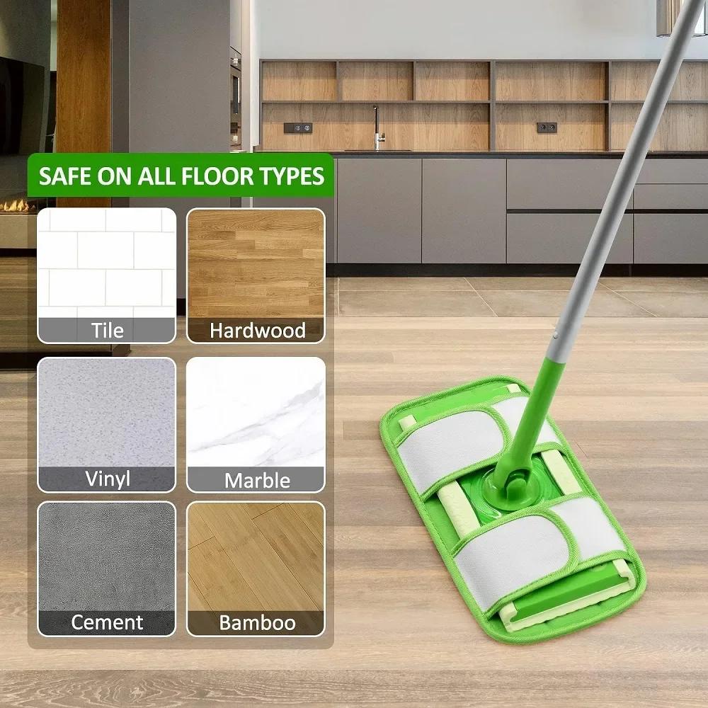 Microfiber Mop Pads For Swiffer Sweeper Mops 12 inches Reusable Washable Floor Mop Pad Refills Multi Surface Wet & Dry Cleaning