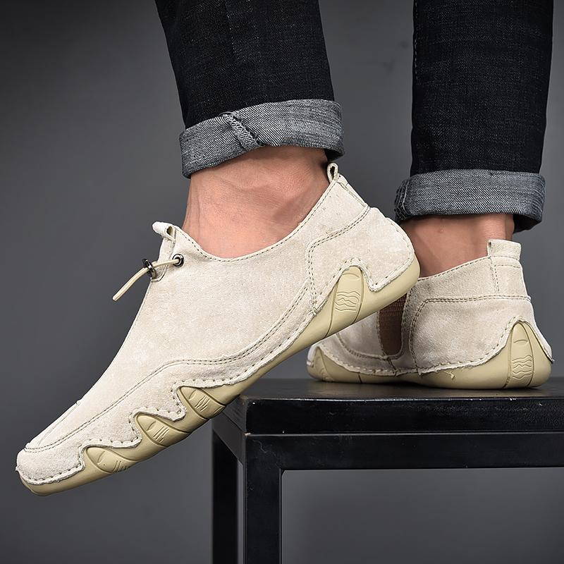 Men High Quality Loafers Men Casual Shoes Moccasins Slip On Men's Flats Men Shoes Male Driving Shoes Elastic Pig Leather Shoes