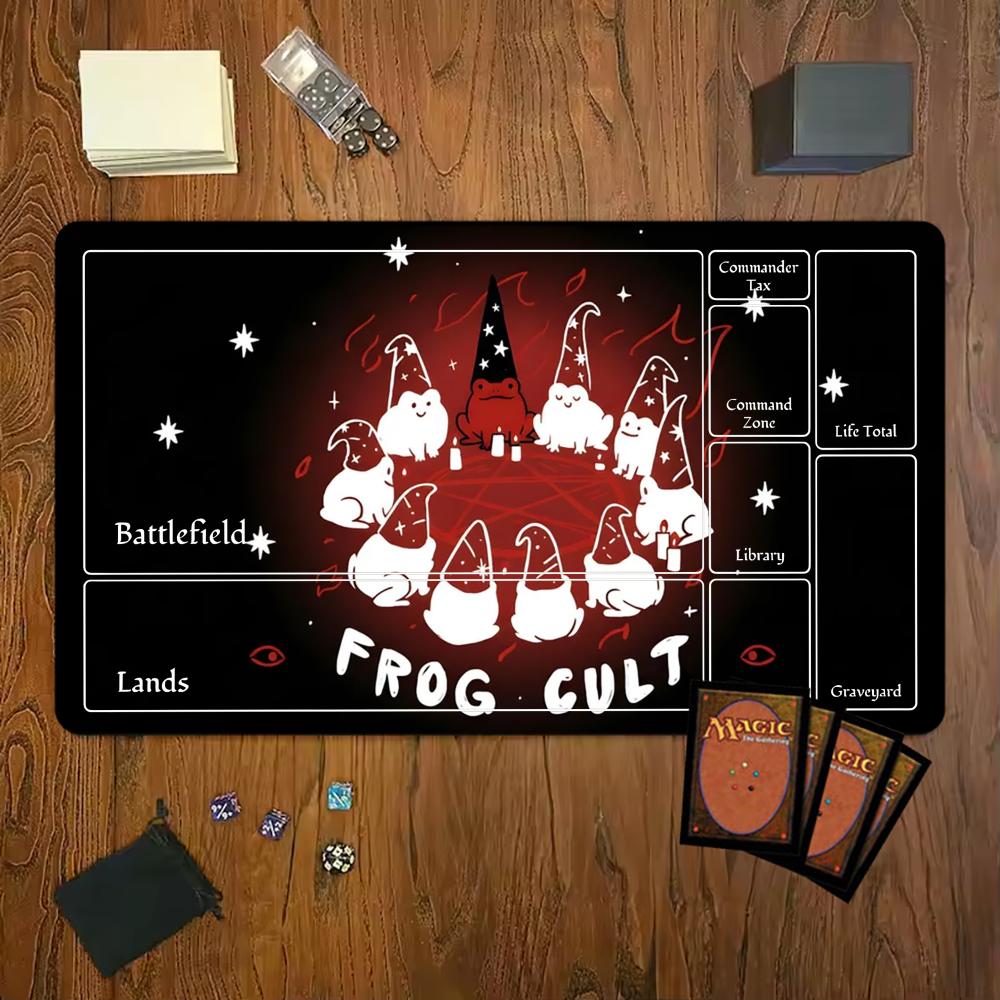 Cute Witch Frog Group Gaming Mouse Pad Playmat 24x14 Mtg Tcg Office Desk Mat For Work Game Pc Laptop Rug Mousepad Decor Gift