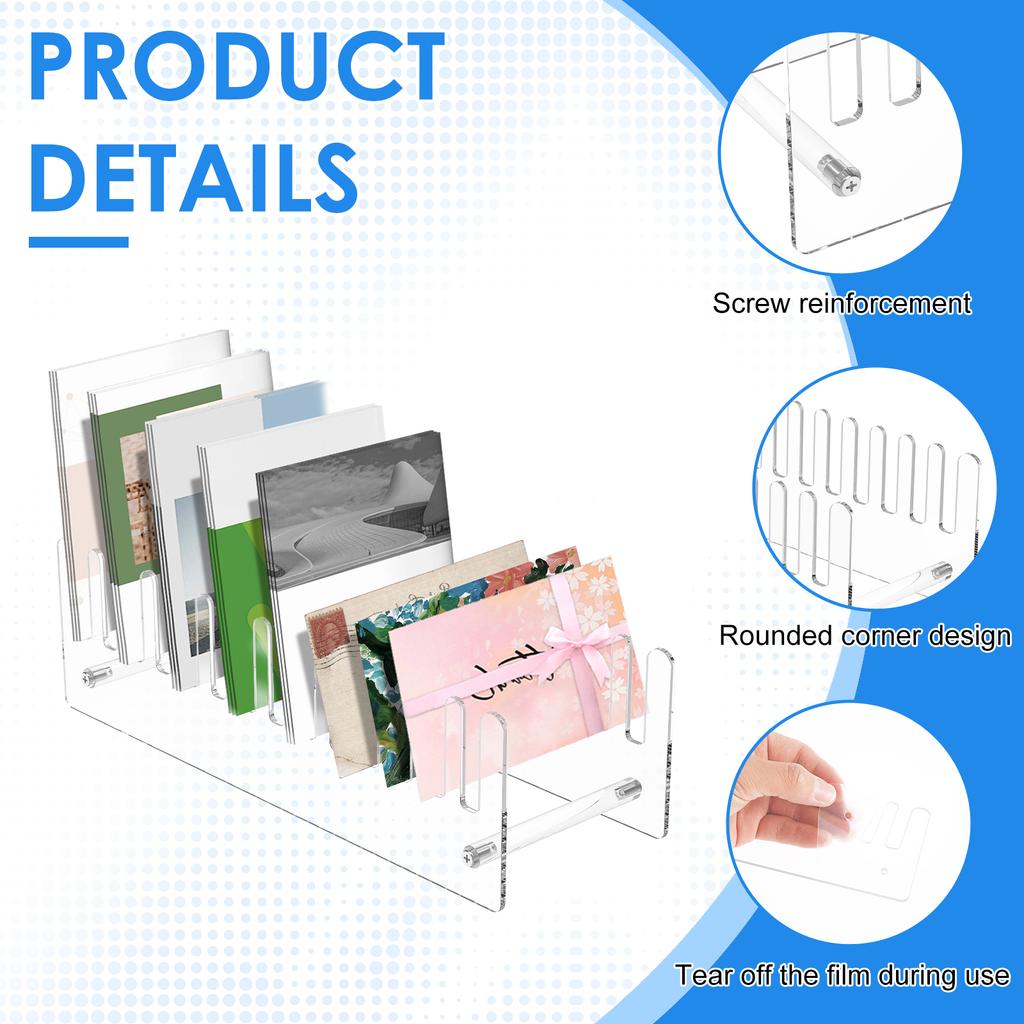 Acrylic Card Display Holder Counter Home Office Desktop Supplies rading Card Stand Transparent 14 Slots