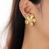 316L Stainless Steel Flower Ear Stud Piercing Earrings For Women Girl Summer Beach Fashion New Jewelry Gift Party
