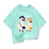 Two Ducks Original Design Summer Children Clothing Kids Short Sleeve T Shirts Boys Girls Casual Loose Tee Pure Cotton Tops
