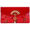 Premium Brocade Red Envelopes Exquisite Tassel Elegant Fan Decor Spring Festival Hongbao Soft Texture Reusable Cloth