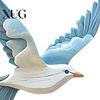 Easy Installation Wall Art 4Pcs/Set Wooden Blue Pigeon Decoration Farmhouse Rustic Bird Hanging Ornament Home Office Living Room Bedroom