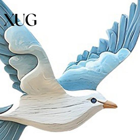 Easy Installation Wall Art 4Pcs/Set Wooden Blue Pigeon Decoration Farmhouse Rustic Bird Hanging Ornament Home Office Living Room Bedroom