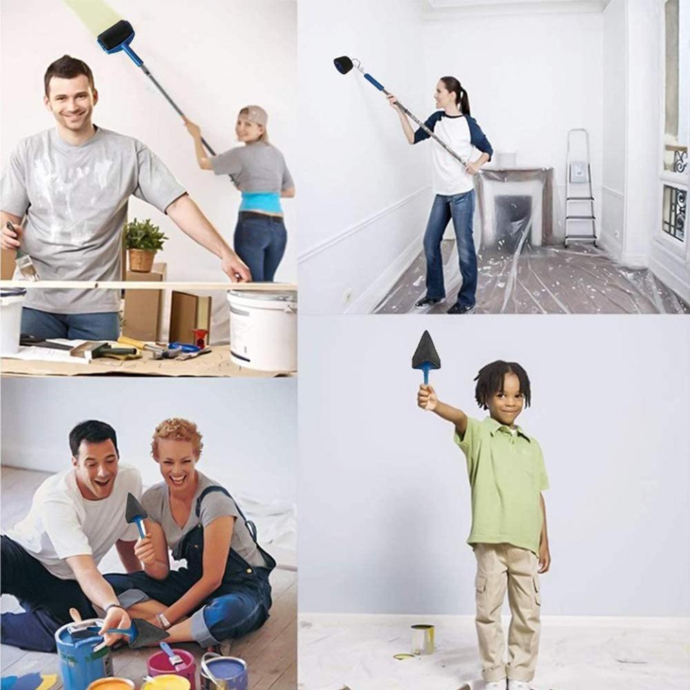 6-Piece Multifunctional Paint Roller Angle Brush Handle Tool Wall Paint Roll DIY Home Easy To Operate Paint Brush
