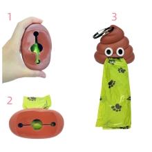 Portable Silicone Dog Waste Bag Dispenser with Carabiner Clip - Convenient Pet Poop Bag Holder for Outdoor Cleaning and Travel -