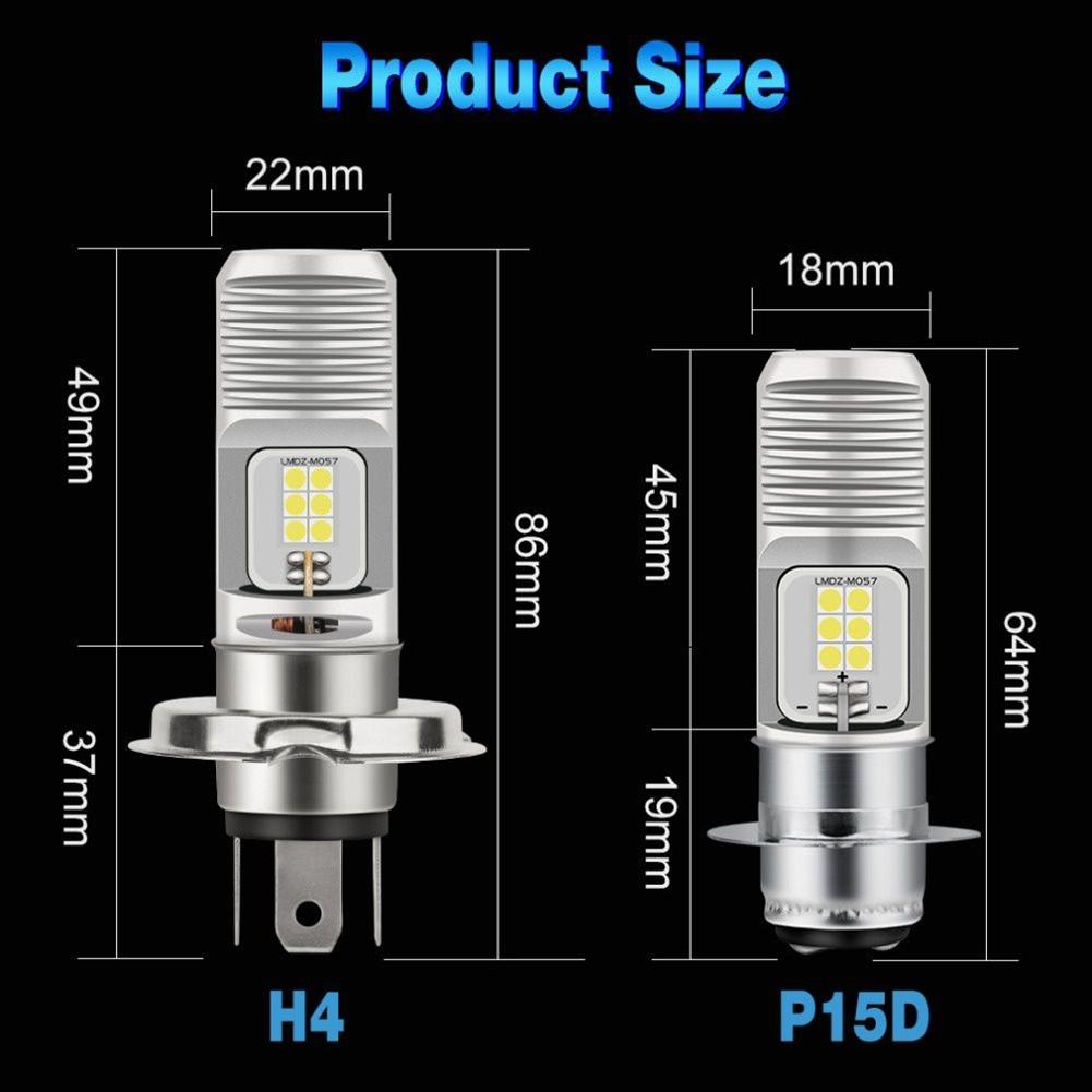 Safety First Motorcycle Headlight Bulb Vibration Resistant P15D H4 LED Light
