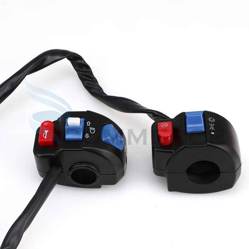 Aluminum 22mmATV Motorcycle Switches Motorbike Horn Button Turn Signal Electric Fog Lamp Light Start Handlebar Controller Switch