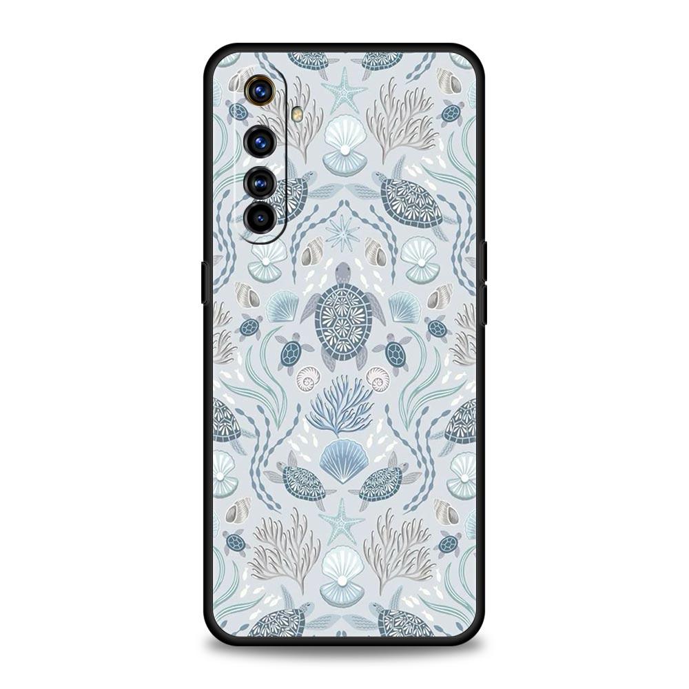 Ocean Coastal Seashell Seaweed Pattern Case For Realme C67 C63 C55 C53 C35 C25 C21 GT 3 5 6 10 11 12 13 Pro Soft TPU Phone Cover