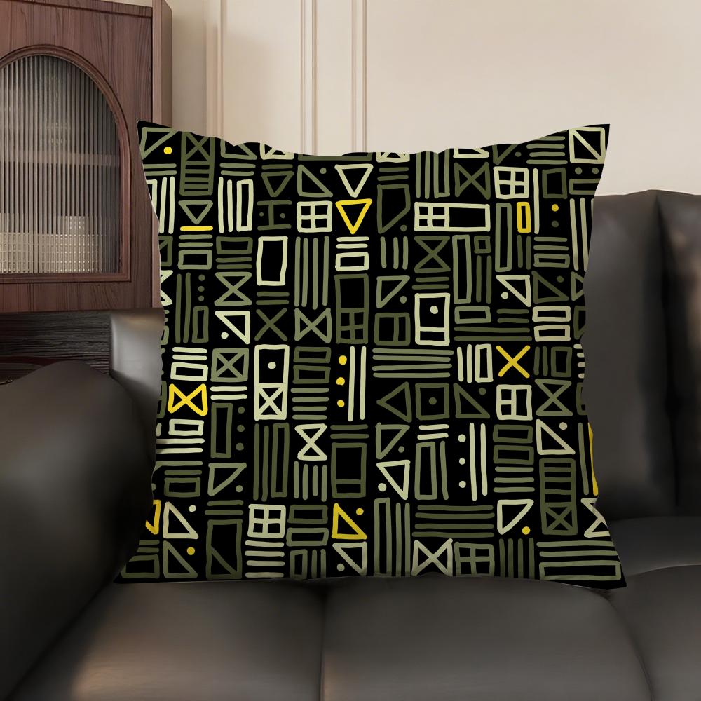 African Tribal Pattern Cushion Cover Pillowcase Comfort Sofa Bed Silky Elegant Invisible Zipper Decorative Cushion Cover