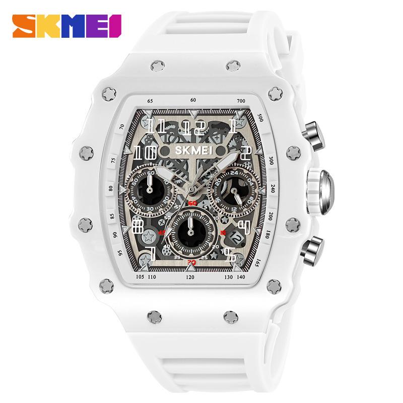 Moment Beauty Men's Mechanical Wind Watch Quartz Watch Barrel-Shaped Multifunctional Large Dial Men's Watch