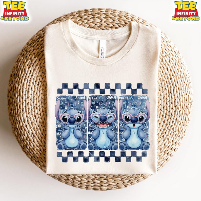 Disney Stitch Ohana Checkered T-Shirt, Disney Family Vacation Shirt, Cute Stitch Summer Kids Tee, Disney Stitch Hawaii Summer Gift For Kids 110
