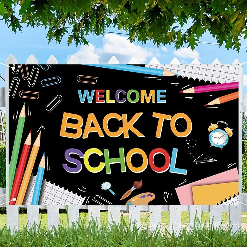 Welcome Back To School Decoration (1pc, Opening Season) – Background Cloth, Banner, Flag for Atmosphere & Party