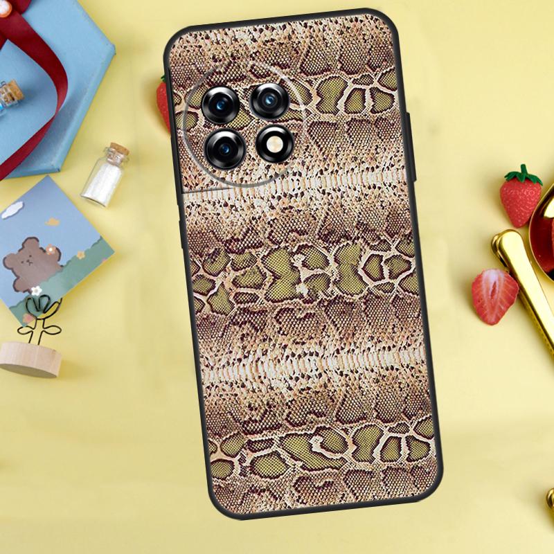 Snake Skin Cover For OnePlus 13R 13 12 12R 11 10 Pro 8T 10T OnePlus Nord 4 CE 2 3 Lite N30 N10 N20 Case