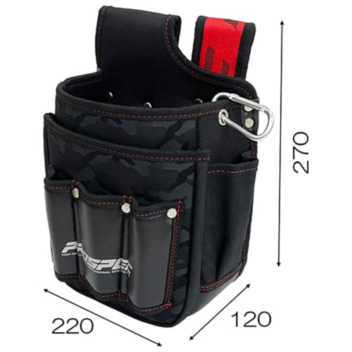 SK11 Waist Pouch with Reinforced Bottom, Black Camouflage Fabric, and Unique Belt Loops (PRO-RD13)