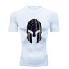 Spartan Helmet Pattern 2026 Men's Sports T-shirt Training Fitness Compression Short Sleeve Rashguard for Men