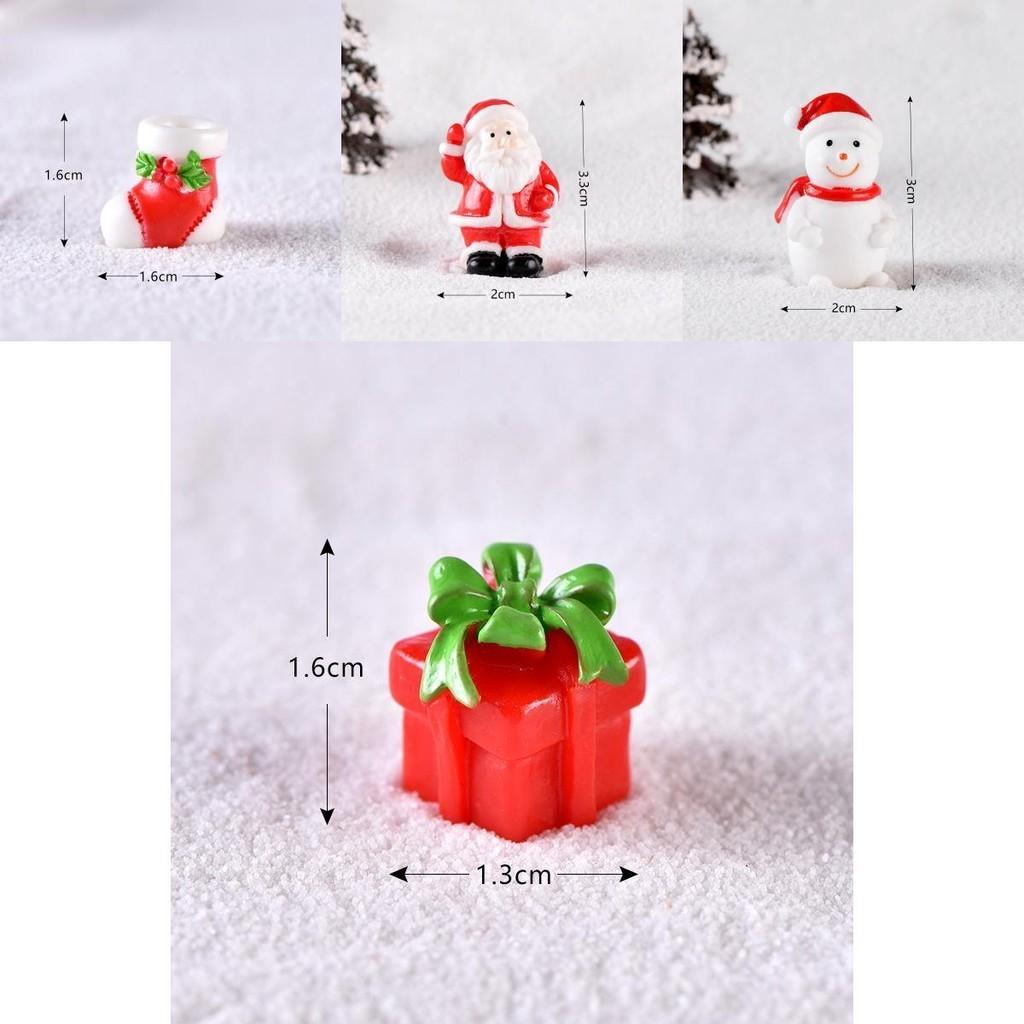 Niedliche und bunte Harz-Weihnachtsmann- und Schneemann-Mini-Ornamente für festliche Heimdekoration