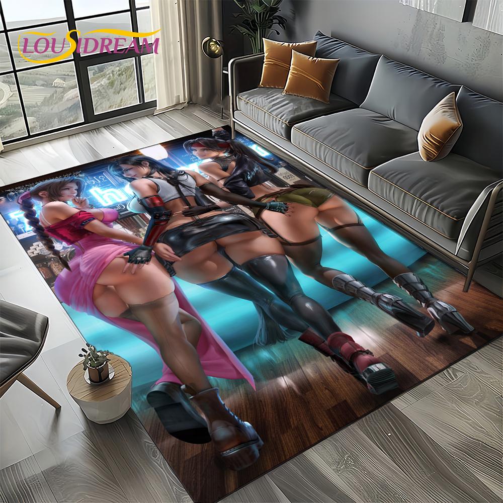 3D Sexy Krajka Krásná Dívka Dáma Kreslená Anime Postava Koberec Kobereček pro Obývací Pokoj Ložnici Domácí Dekorace Pohovky, Protiskluzová Podložka na Podlahu