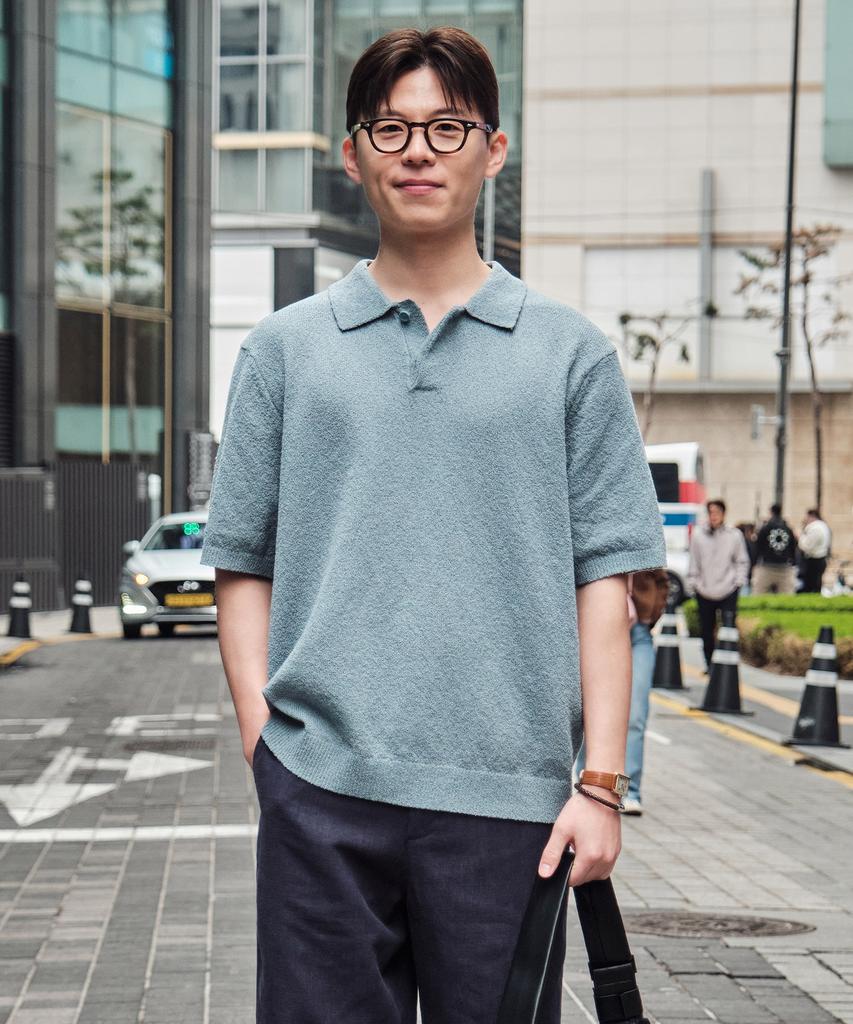 STCO Diems Cool Touch Boucle Short Sleeve Knit_Blue (Oversized)_Dktxb06Osl