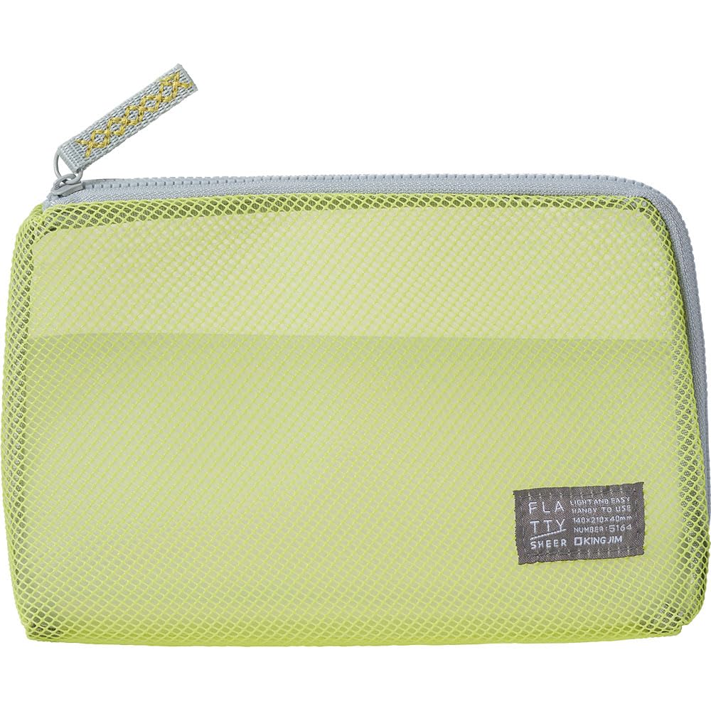 

King Jim Flatty Sheer Mesh Pouch with Interior Clear Pocket, Medium, Yellow, 5164-Y жёлтый