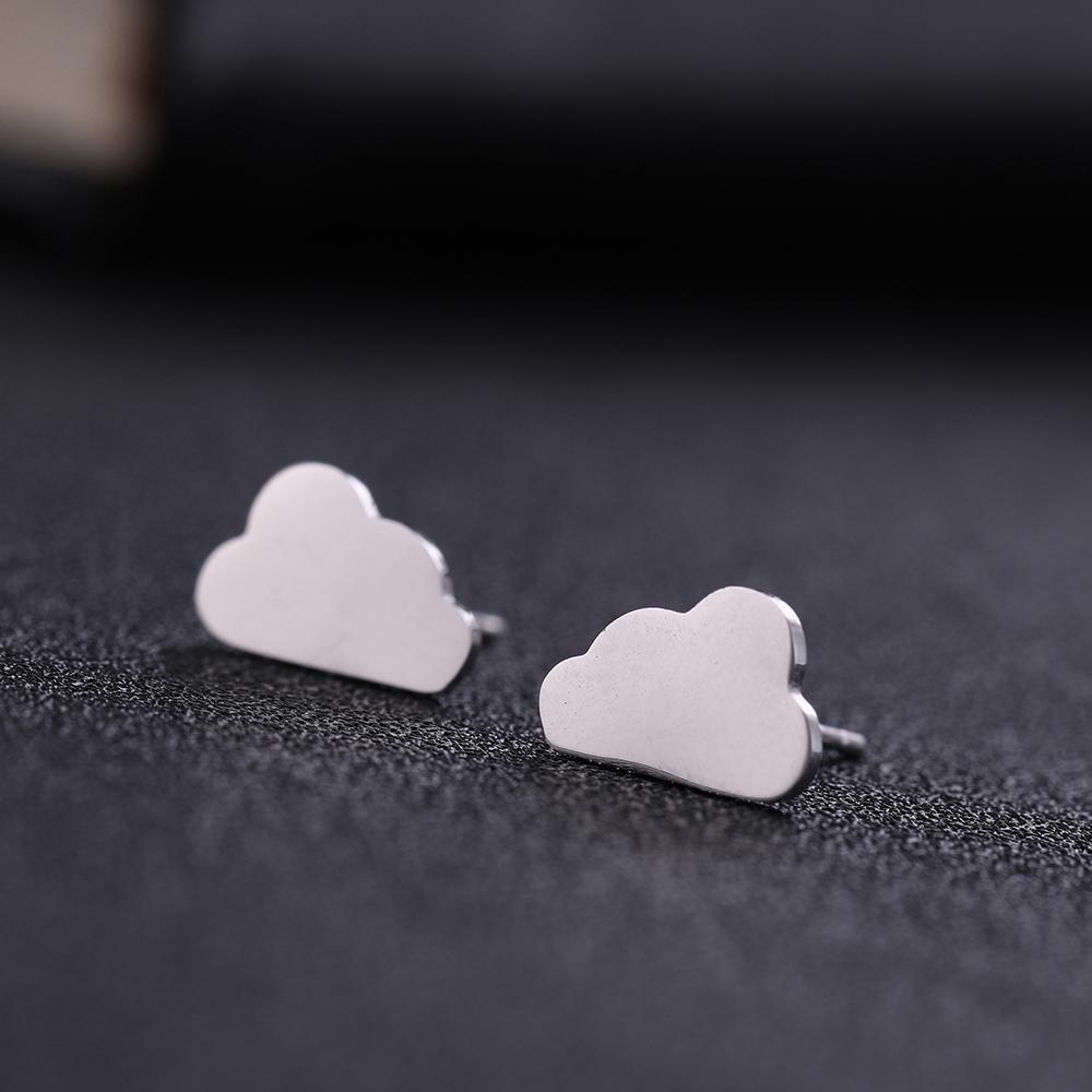 

Teamer Cute Smile Face Cloud Moon Star Snow Stud Earrings for Women Stainless Steel Earrings Korean Jewelry Mother s Day Gift