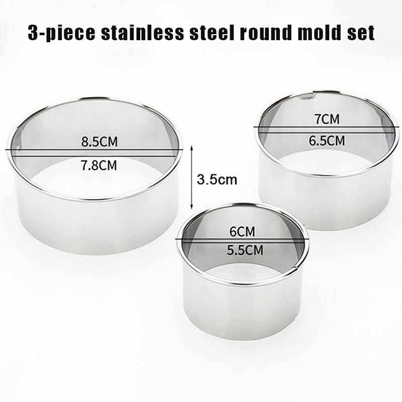 

Stainless Steel Round Cookie Cutters, 3Pcs Graduated Circle Molds for Dumpling & Pastry