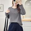 Women S Plus Size Long Sleeve Fake Two Piece Pullover Top Casual Slimming Base Shirt