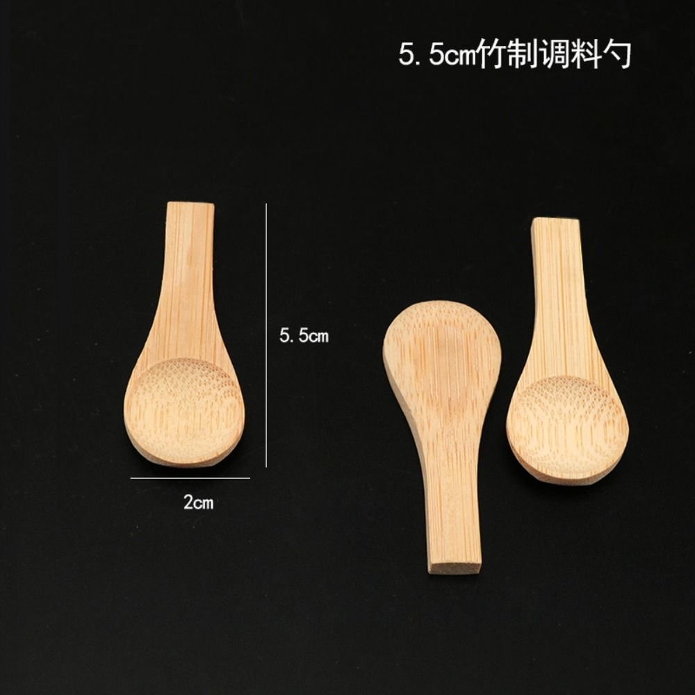 Wooden Tiny Wooden Spoons 2.16 In Handmade Bamboo Tiny Spoons Salt Spoons  For Ice Cream