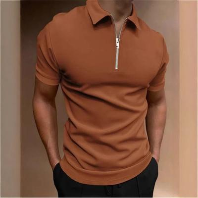 Herren Poloshirt Einfarbig Kurzarm Revers T-Shirt Lässig Figurbetontes Oberteil Herrenbekleidung