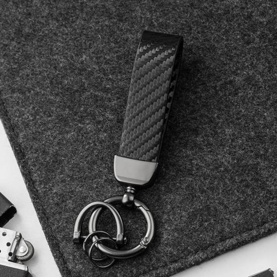 Keychain Pendant, Carbon Fiber Car Key Chain with Anti-Lost D-Ring, Universal Keychain for Men And Women