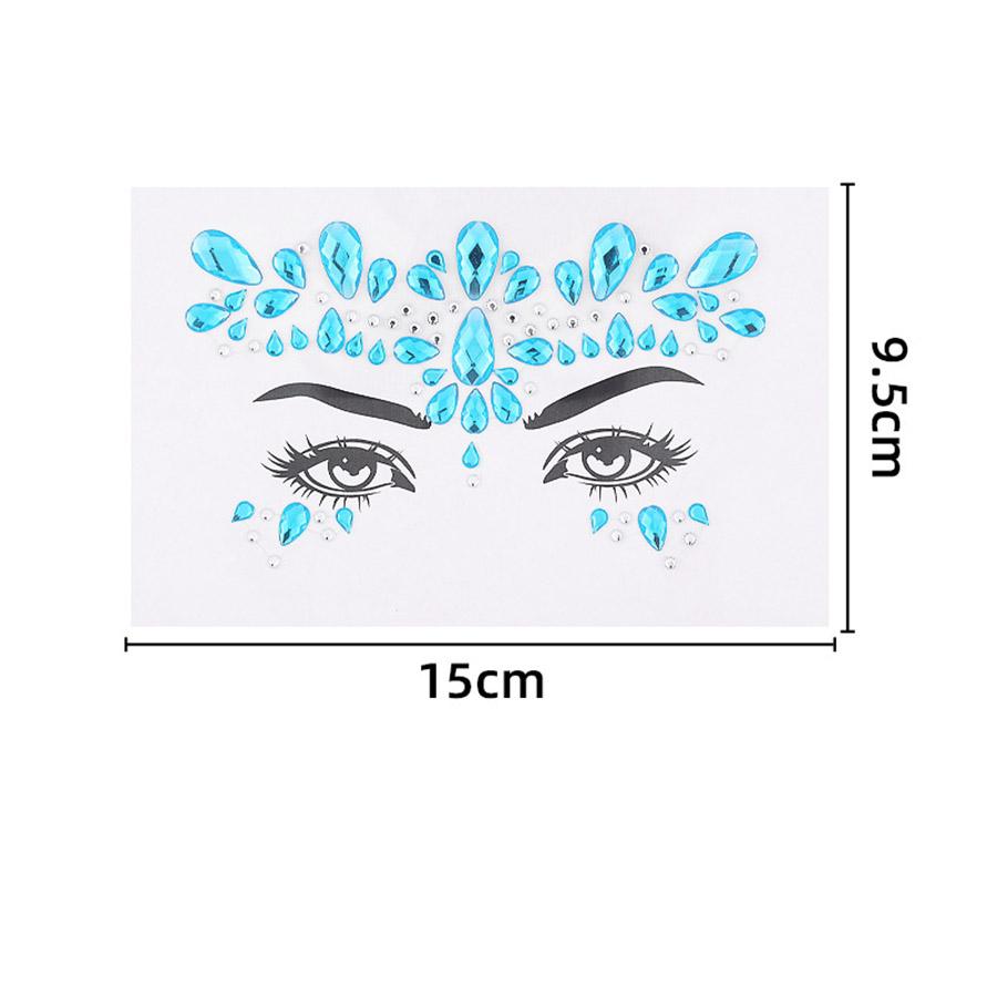 Charm Face Body Crystal Diamond Stickers temporary tattoo Glitter Face Rhinestone Sticker Temporary Stickers sticker 1Sheet Festival Music Party