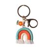 Handmade Multicolor Gradient Crochet Rainbow Tassel Keychain Accessory
