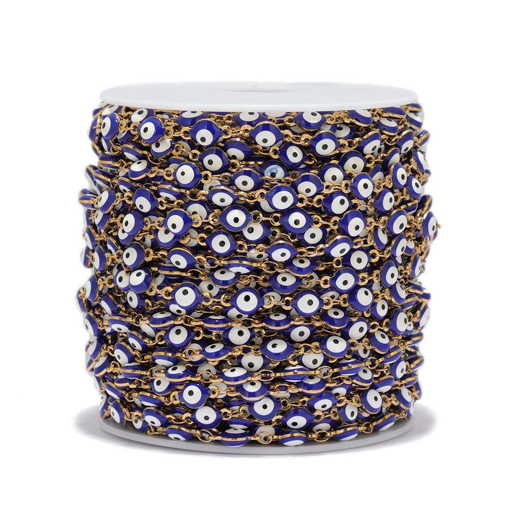 Colorful Stainless Steel Evil Eye Chain for DIY Jewelry: Bracelets & Necklaces